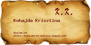 Kohajda Krisztina névjegykártya