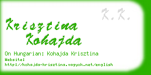 krisztina kohajda business card